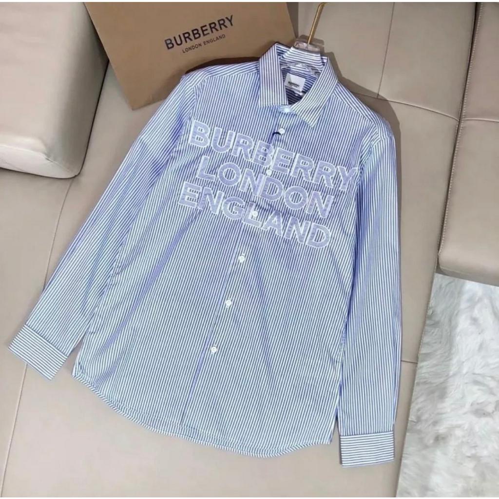 Áo Sơ Mi BURBERRY LONDON ENGLAND Dài Tay Thêu Chữ Cao Cấp