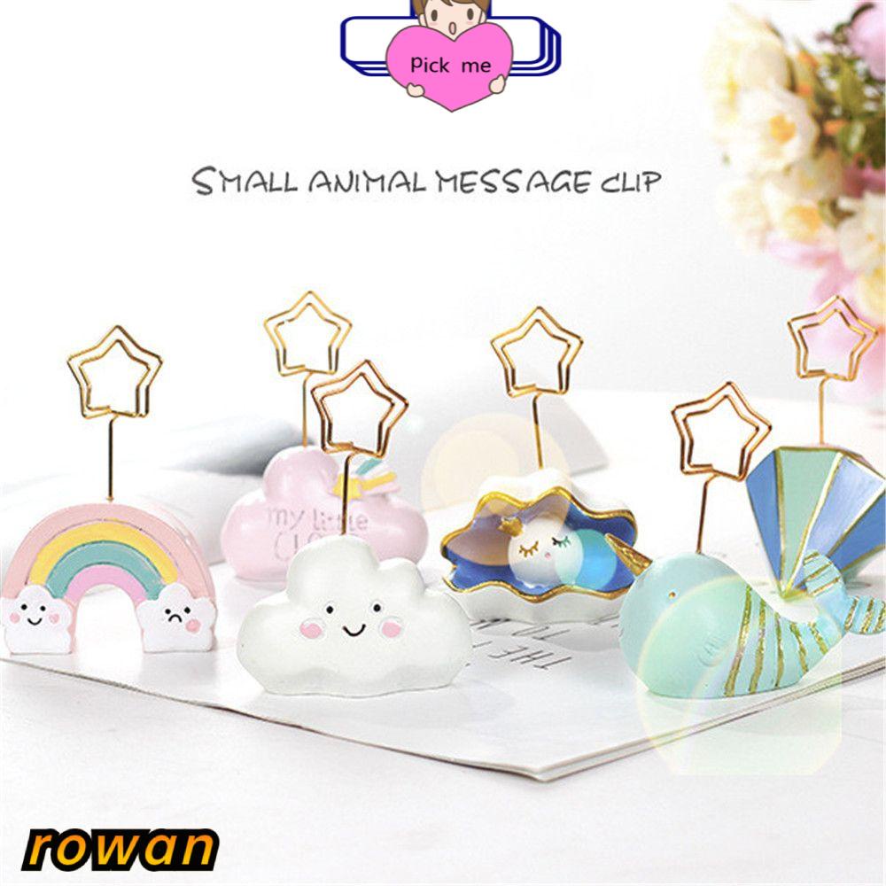 Giá đỡ kẹp hình ảnh/ giấy note bằng nhựa resin hình đám mây màu cầu vồng dễ thương trang trí bàn tiệc cưới
