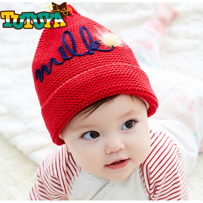 Nón len mềm dày dặn ấm áp xinh xắn cho bé trai và gái