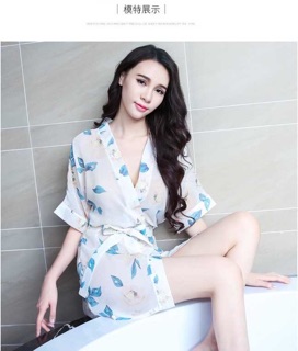 Váy ngủ kimono vải voan