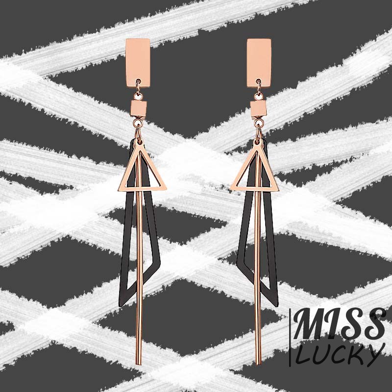 Bông tai titan hình tam giác độc đáo ( màu xanh dương )