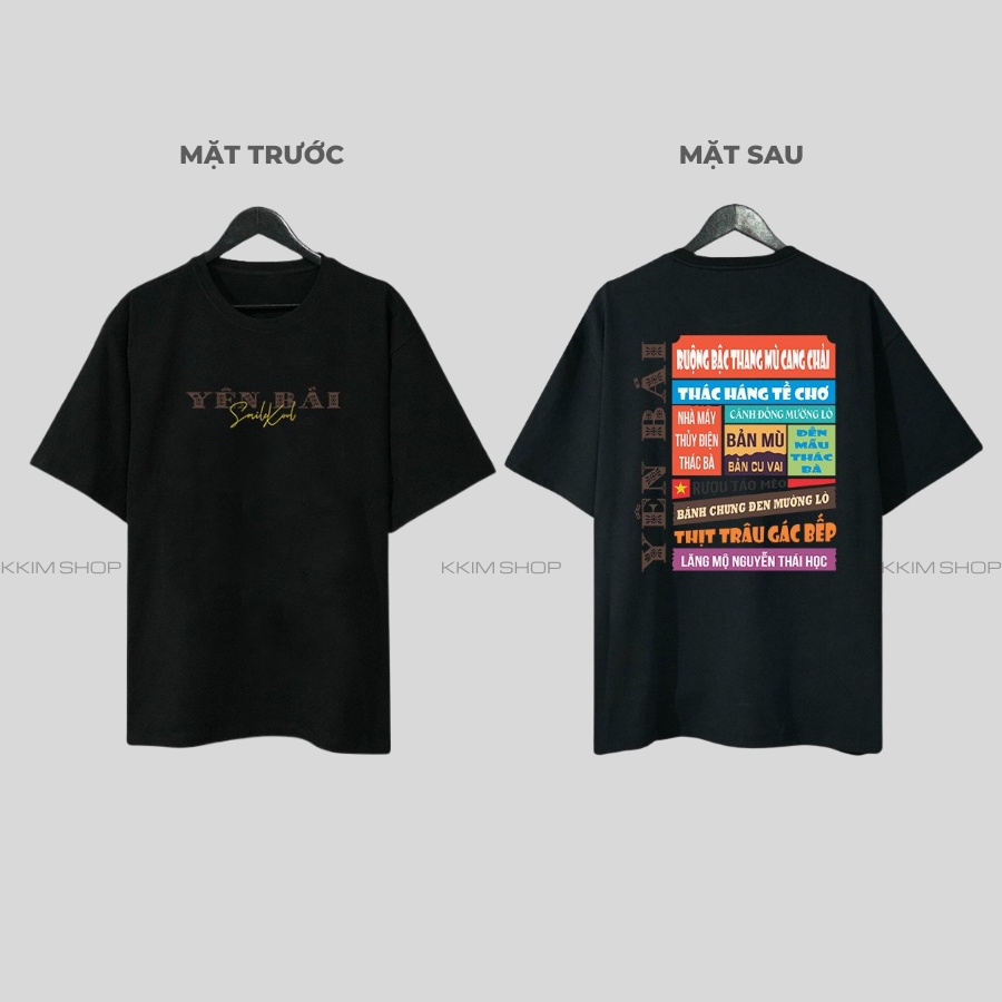 Áo thun tay lỡ YÊN BÁI, Áo phông 63 tỉnh thành Form rộng oversize, chất liệu Cotton KKIMSHOP