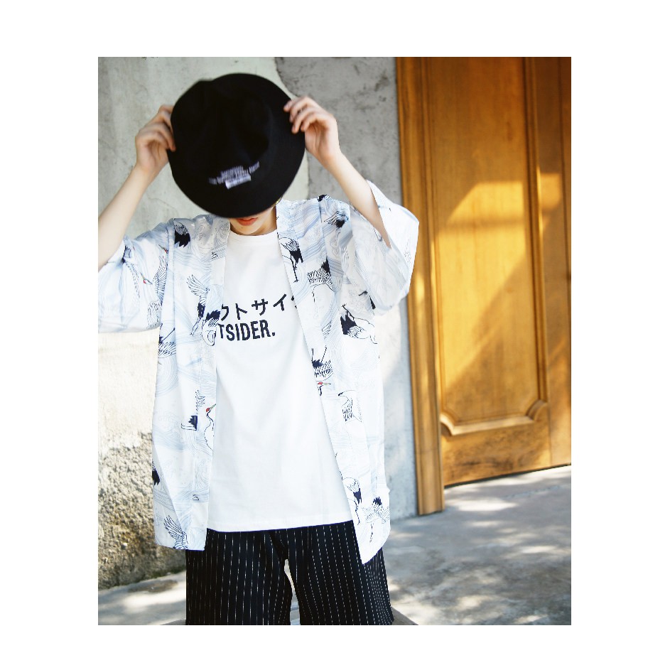 (CÓ SẴN) Áo Khoác kimono haori happi hạc và cá chép | BigBuy360 - bigbuy360.vn