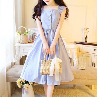 Đầm xòe đan dây lưng tiểu thư dx30