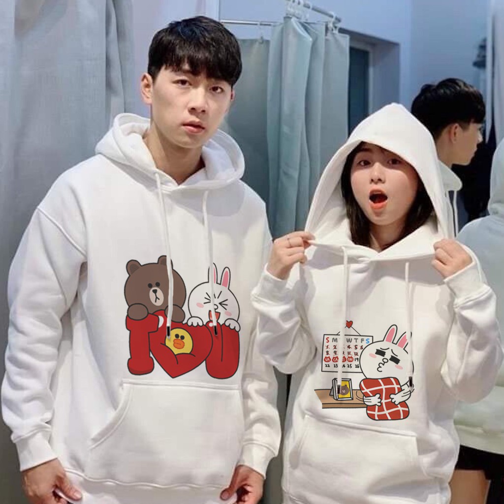 Áo Hoodie Nỉ In Hình Brown và Cony Unisex Nam và Nữ