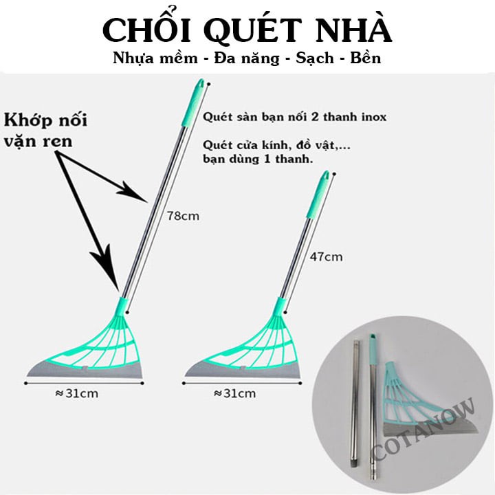 Chổi Quét Nhà Nhựa Mềm Silicon Đa Năng Thông Minh Siêu Bền