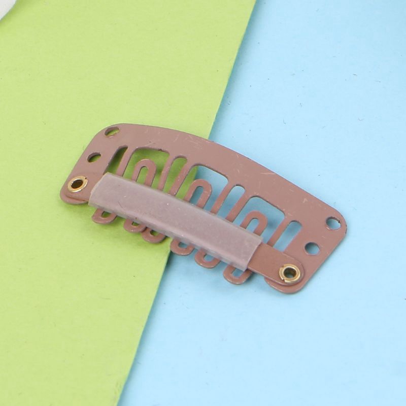 [Hàng mới về] Bộ 10 kẹp tóc hình chữ U màu nâu 32mm dùng để nối tóc giả