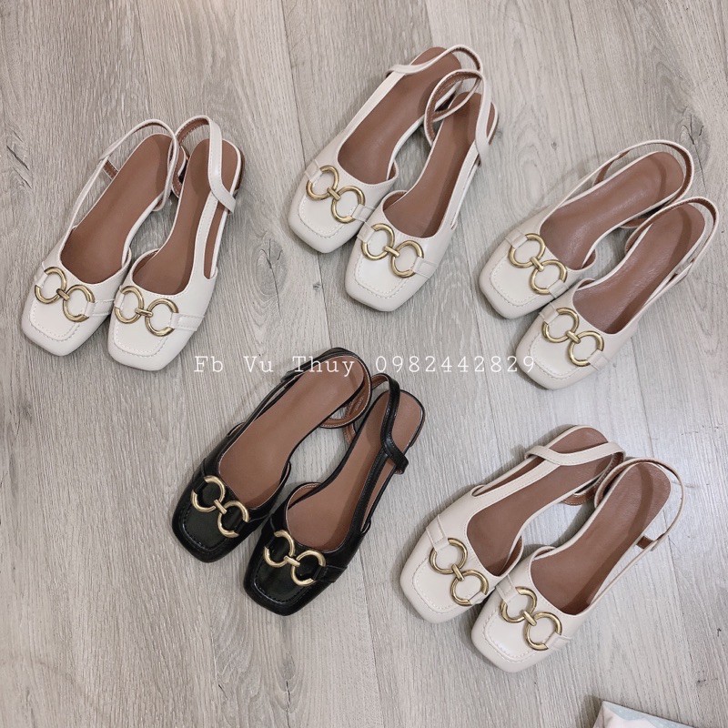 Giày sục nữ hở gót 2p