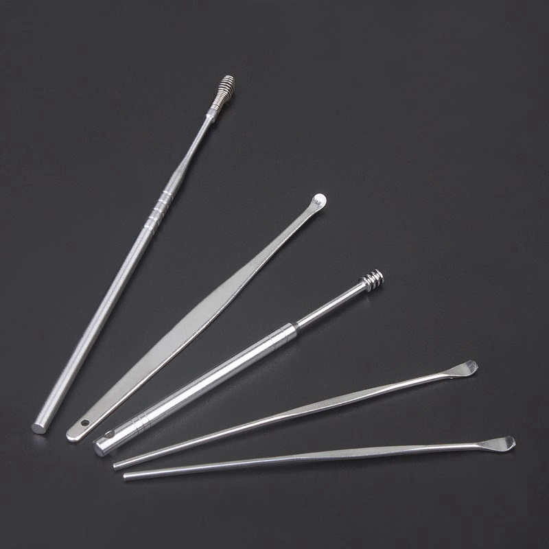 Cây làm sạch tai 2 đầu kiểu xoắn bằng inox