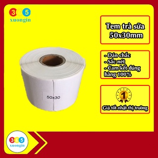 Giấy in tem trà sữa, trà chanh 50x30mm - tem trà sữa 50x30mm - cam kết rẻ nhất thị trường