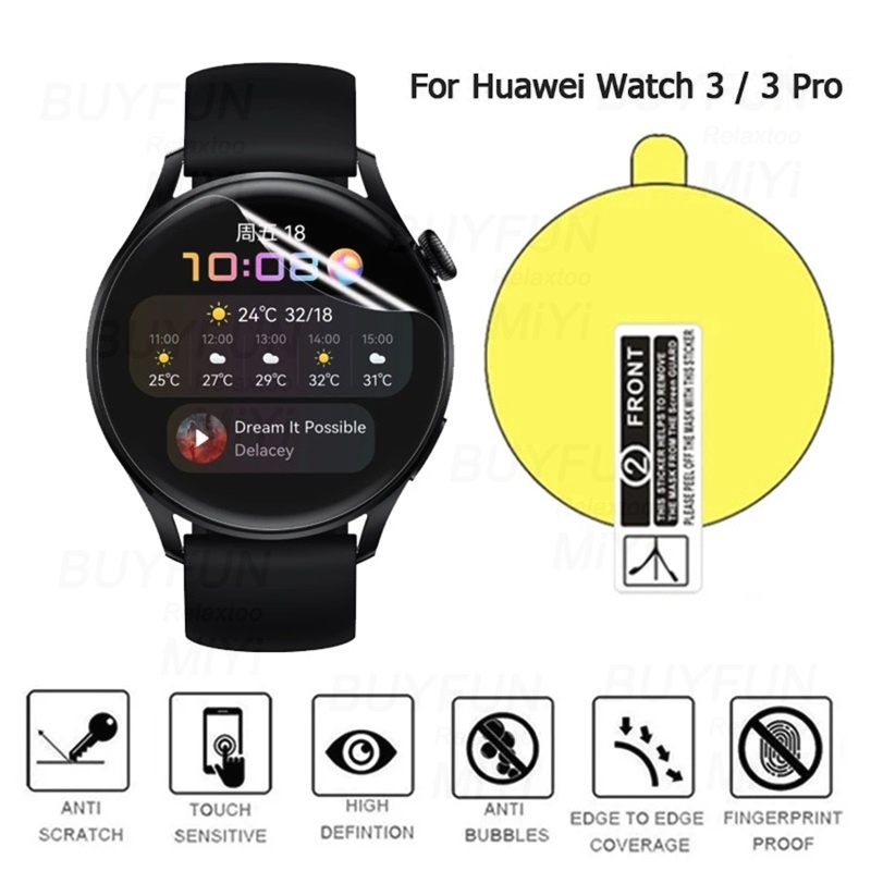 Miếng Dán TPU Hydrogel Mềm Trong Suốt 9D Bảo Vệ Màn Hình Cho Đồng Hồ Thông Minh Huawei Watch GT 3 Pro