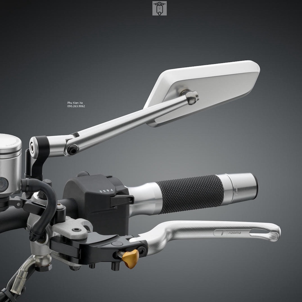 Gương H2C 741 Hàng CNC Cao Cấp Gắn Honda Vespa Yamaha