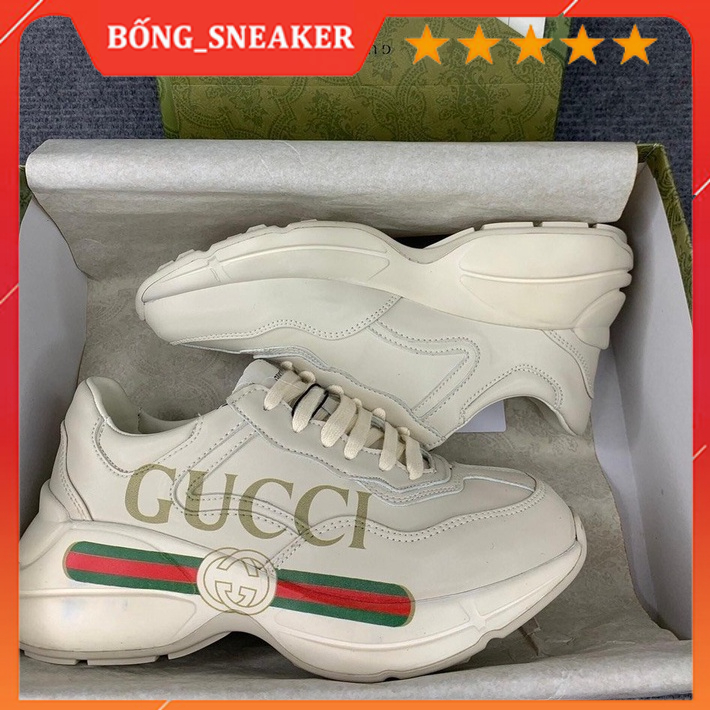 Giày thể thao nam nữ, guci chunky đế cao 5cm logo in 3d thời trang tăng chiều cao hót
