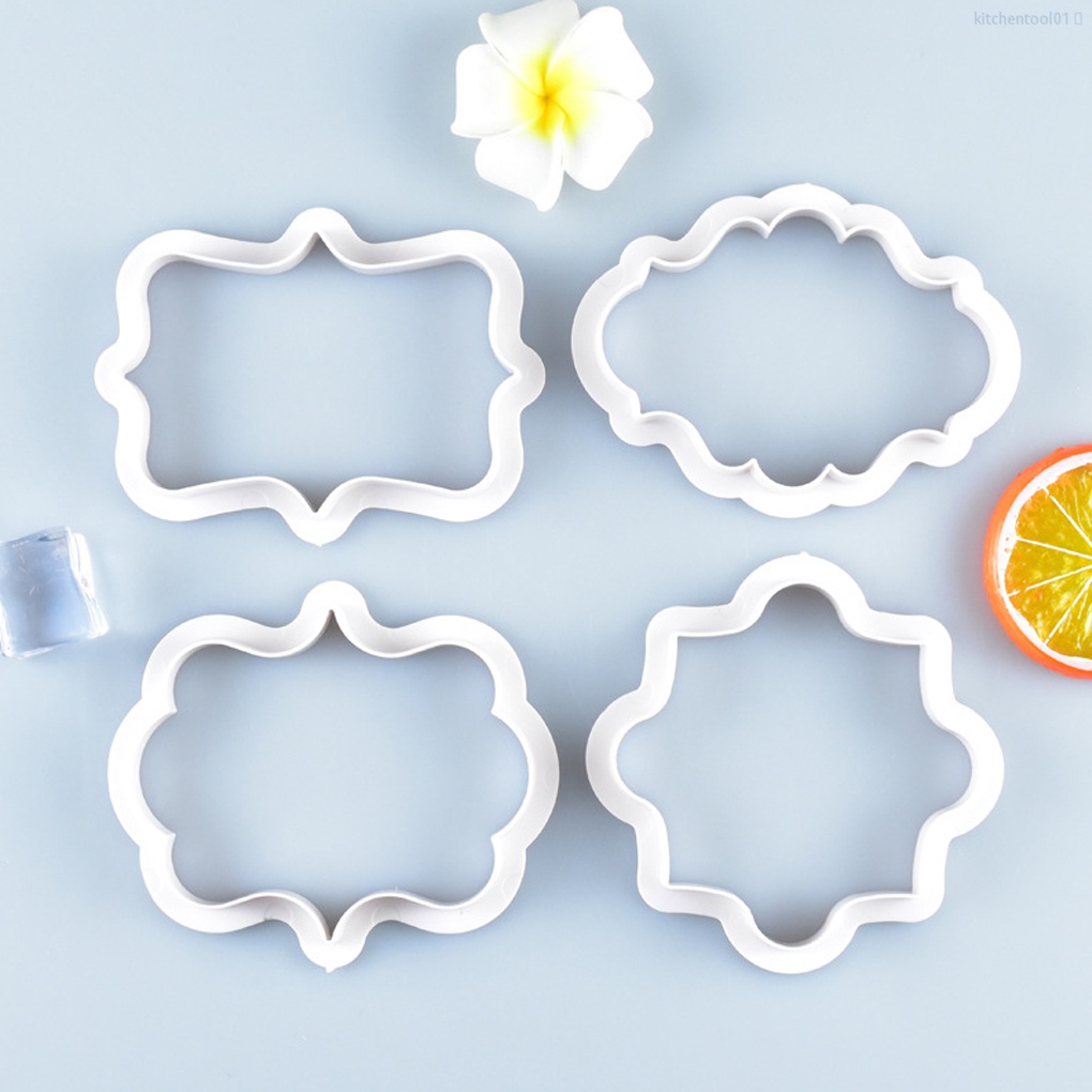 Set 4 Khuôn Nhựa Làm Bánh Hình Bông Hoa Diy Trang Trí Bánh Quy / Fondant Cho Nhà Bếp Mã01