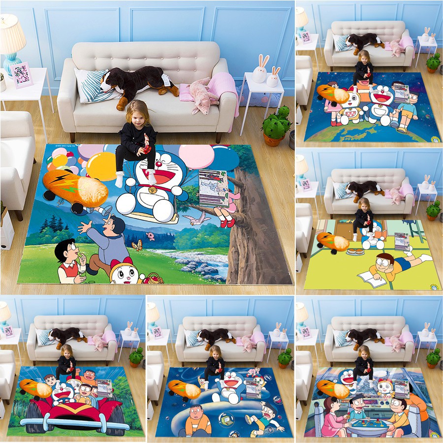 Thảm trải sàn chống trượt hình Doraemon dễ thương