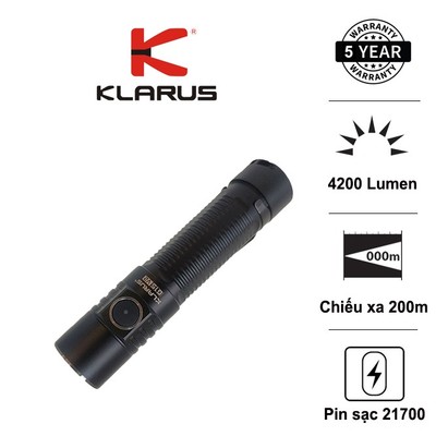 Đèn pin Klarus G15 V2 4200 lumen pin 21700 sạc USB-C kiêm powerbank chiếu xa 200m