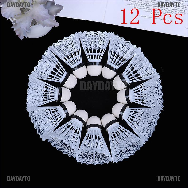 Set 12 Quả Cầu Lông Bằng Nhựa Màu Trắng Dùng Luyện Tập Thể Thao