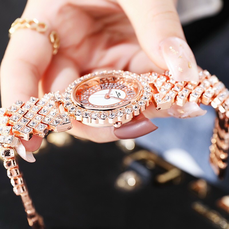 Đồng Hồ Nữ BS Bee Sister Mặt Oval Size 28*33mm Dây Đeo Bằng Kim Loại Đính Đá Sang Trọng - Mẫu Mới 2022
