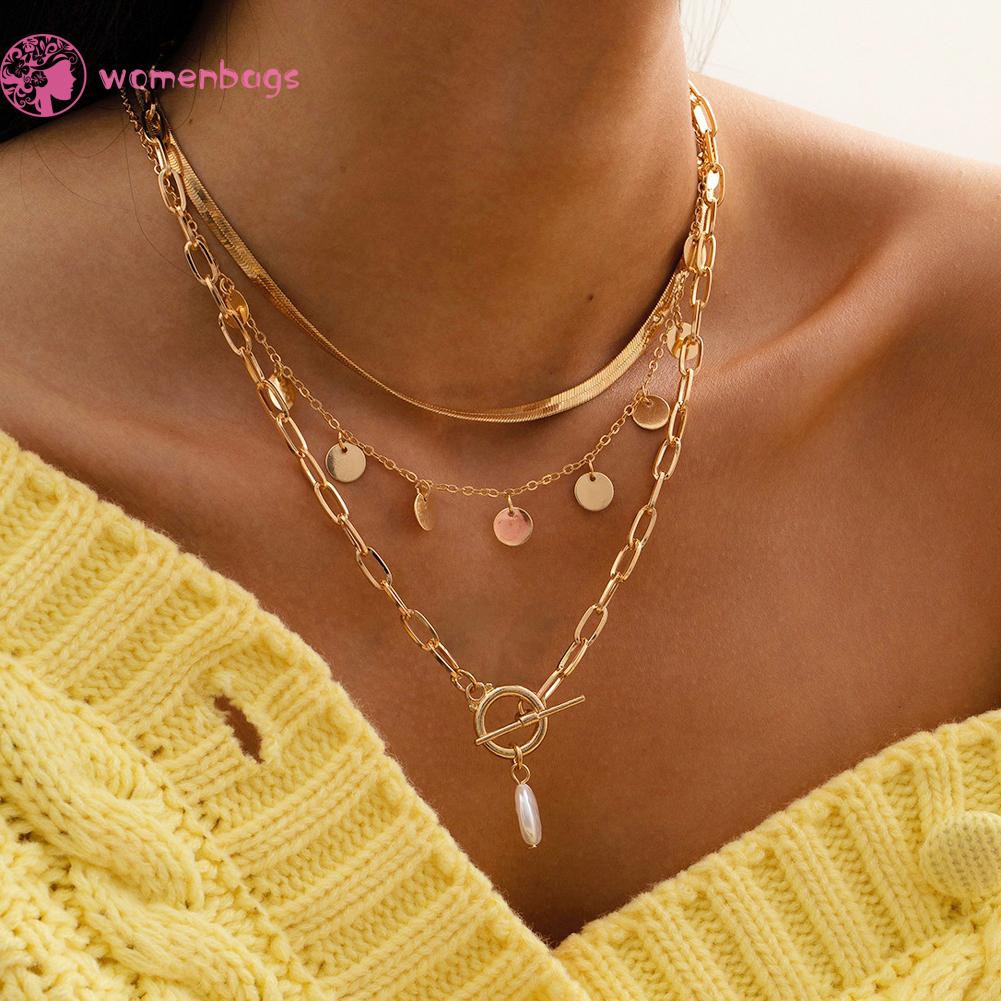 Vòng Cổ Choker Kiểu Da Rắn Đính Ngọc Trai Nhân Tạo Phong Cách Retro Cho Nữ