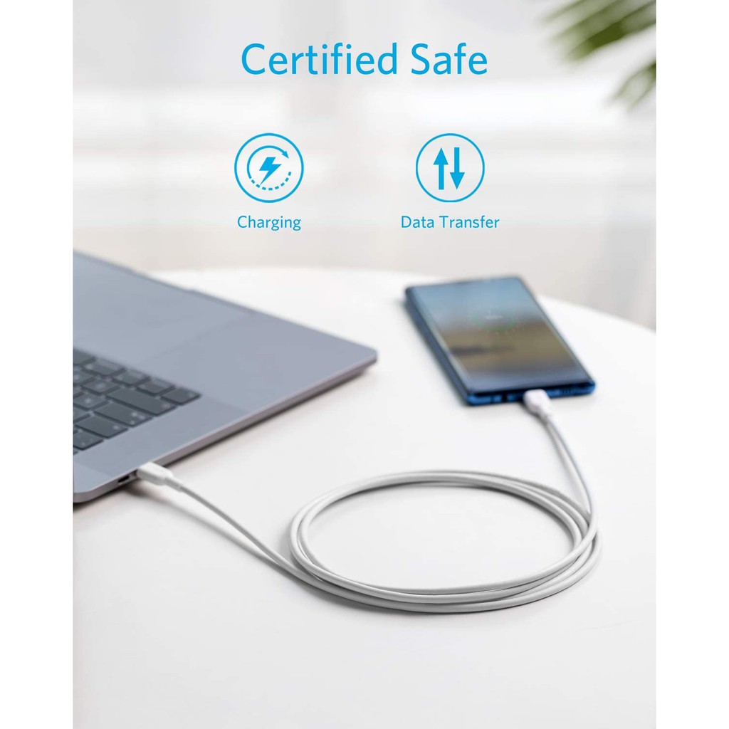 Cáp sạc nhanh Anker Powerline II USB-C ra USB-C 2.0  PD - Dài 1.8m - A8482 - new 100% cho Macbook Laptop