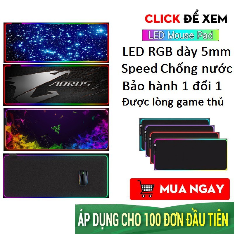 Lót chuột RGB, Pad chuột LED RGB 90x40 80x30 ♥️ FREESHIP ♥️ Bàn di chuột RGB siêu dày siêu bền chống nước | BigBuy360 - bigbuy360.vn