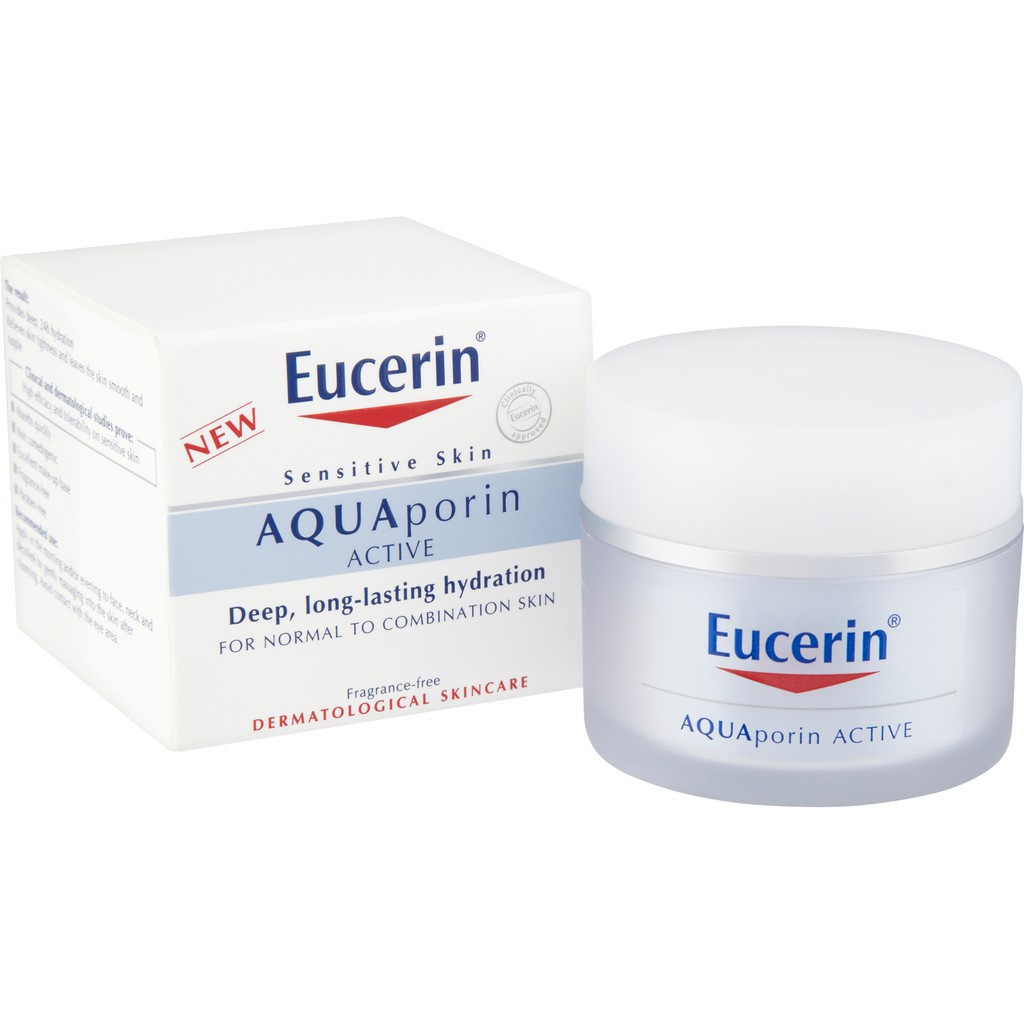 EUCERIN AQUA PORIN ACTIVE FOR NORMAL TO COMBINATION SKIN 50ML - Kem dưỡng ẩm dịu nhẹ cho da thường đến da hỗn hợp