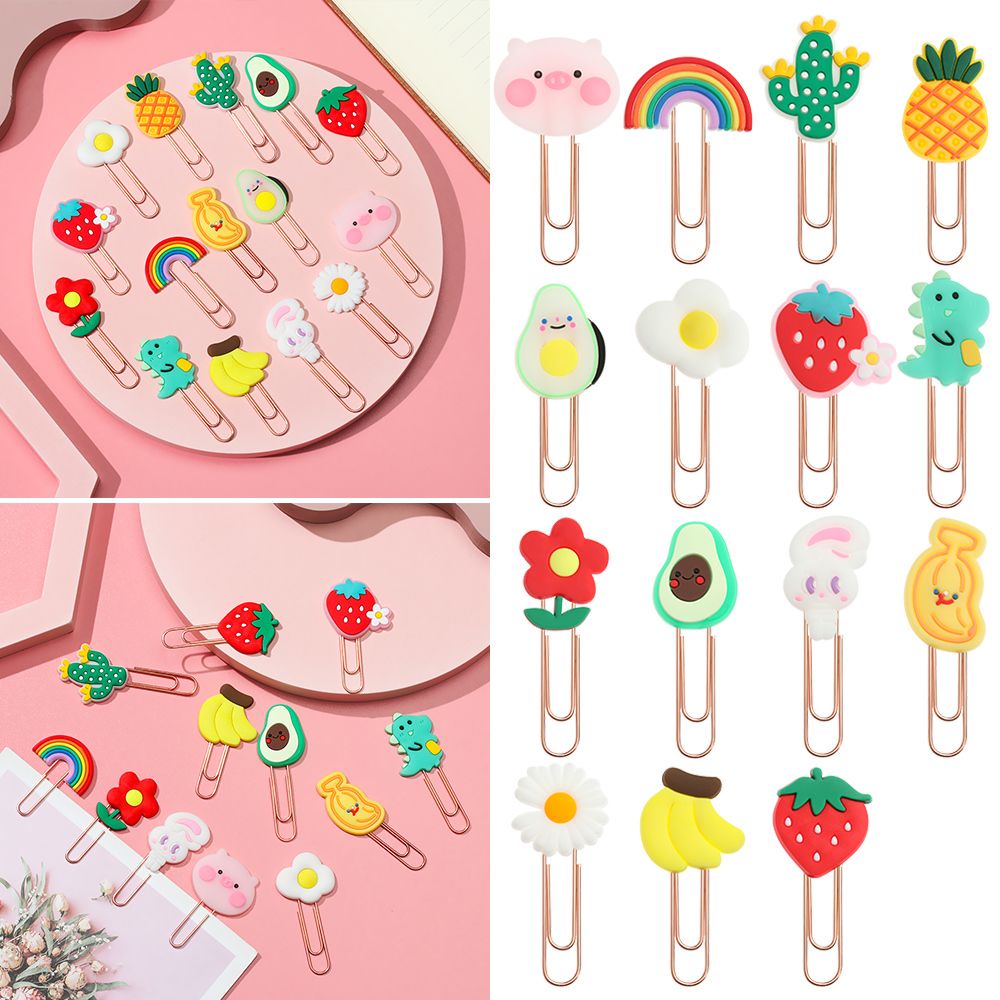 Kẹp Giấy Bằng Silicon Hình Hoạt Hình Dễ Thương Tiện Dụng Cho Văn Phòng/ Trường Học