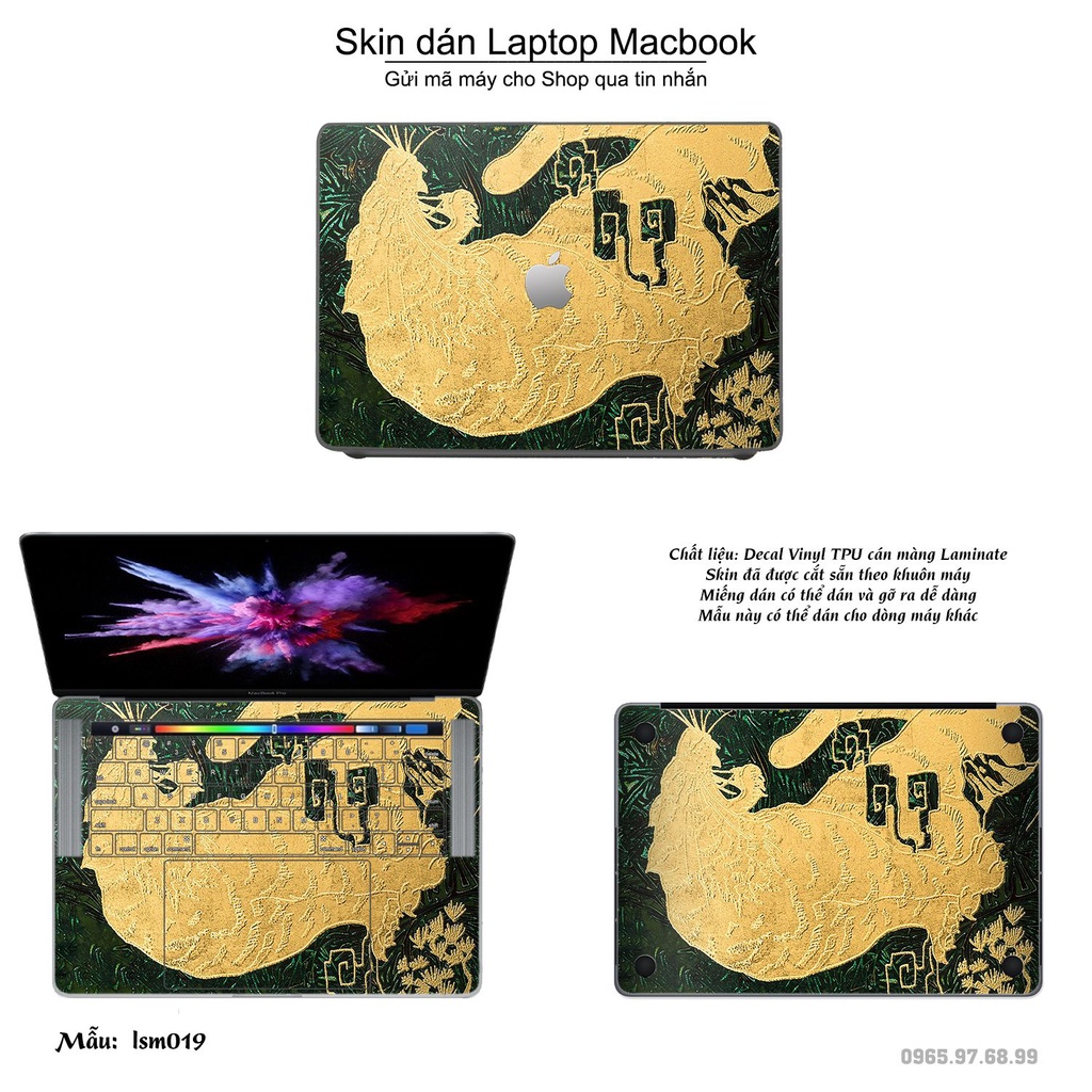 Skin dán Macbook mẫu Biểu Tượng Om Vàng - lsm005 (đã cắt sẵn, inbox mã máy cho shop)