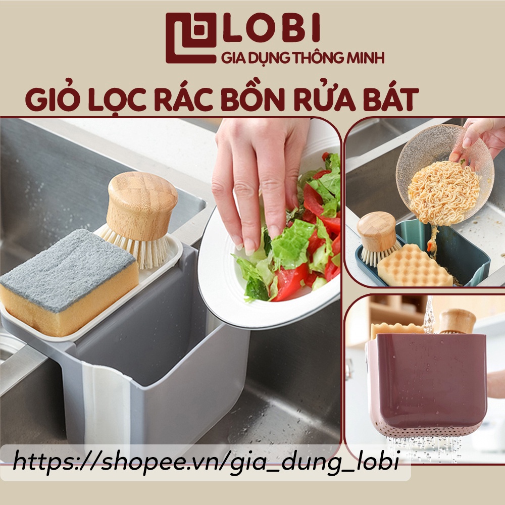 Rổ gắn bồn rửa chén đựng đồ ăn dư thừa lắp lavabo bồn rửa bát giỏ treo chặn lọc thức ăn rác thải gấp gọn