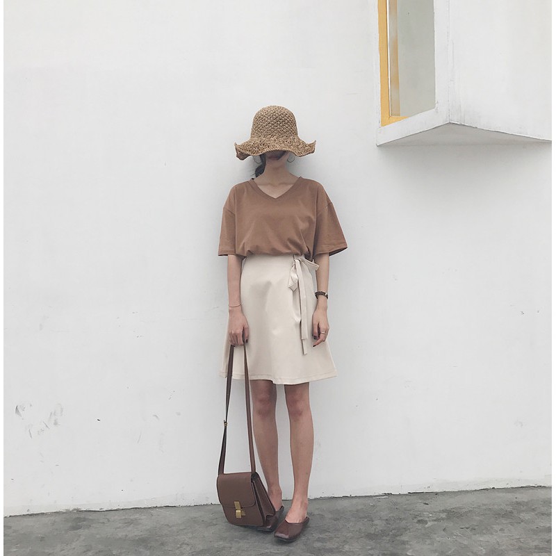 Set áo + váy buộc nơ - Hàng Order