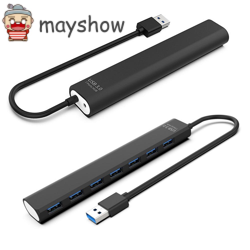 MAYSHOW Plug and Play 4/7 Ports Splitter Universal Individual LED Power Switch USB 3.0 Hub Data Transfer High Speed Professional External USB Expander