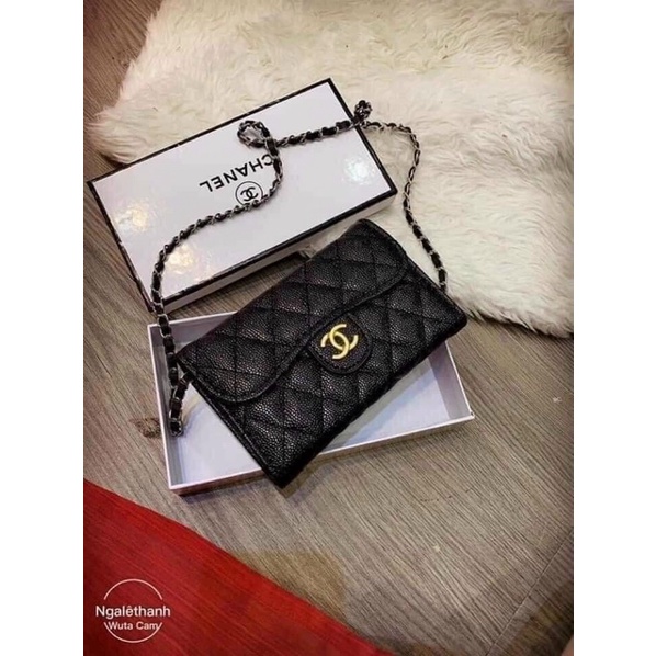 túi đeo chéo chanel da sần bản nhỏ