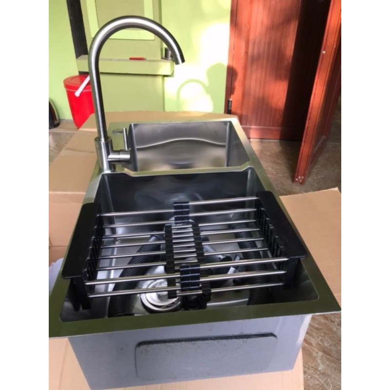 [GIÁ XƯỞNG]COM BOChậu rửa chén bát 8245, 2 hộc lệch và vòi nóng lạnh inox 304 | BigBuy360 - bigbuy360.vn