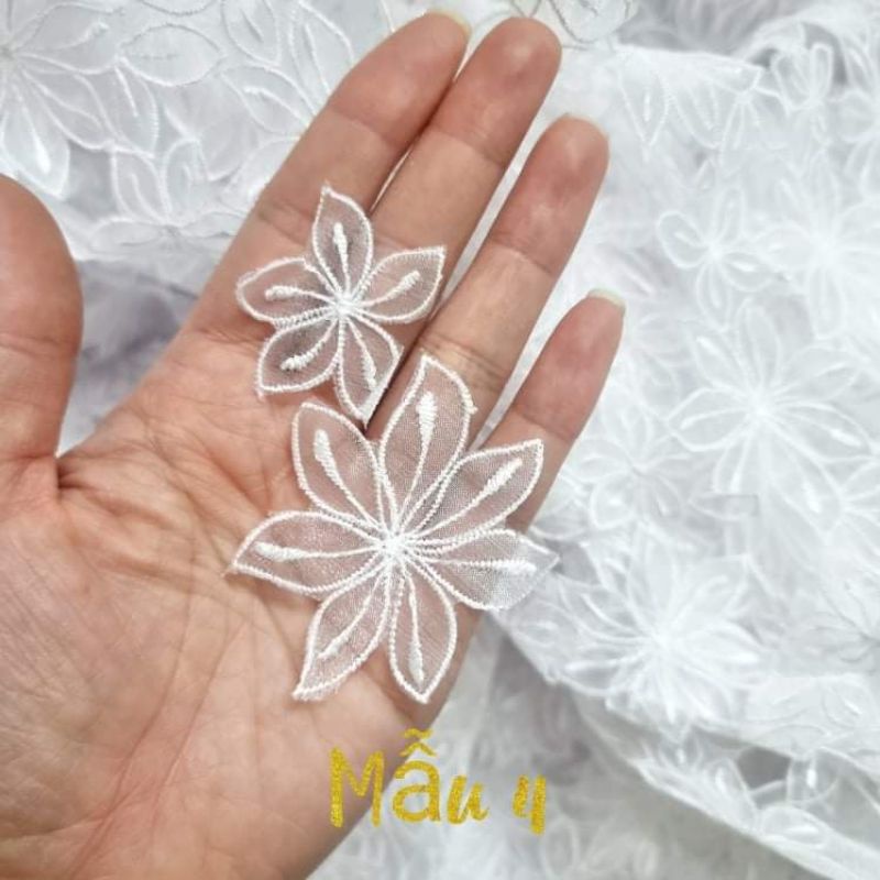 Hoa vải ren  gói 5 bông