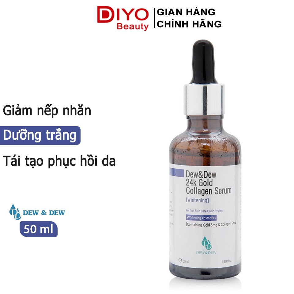 Serum Dew&Dew 24K Gold Collagen Whitening 50ml Hàn Quốc, tinh chất dưỡng trắng da