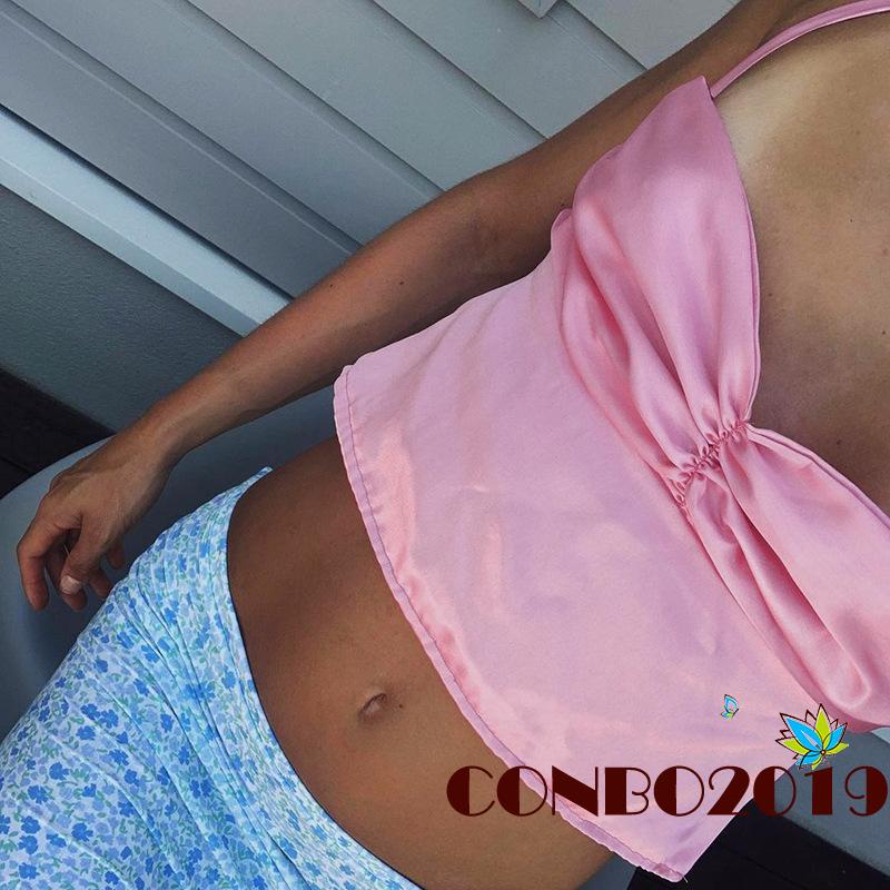 Áo Crop Top Không Tay Hở Lưng Gợi Cảm Cho Nữ