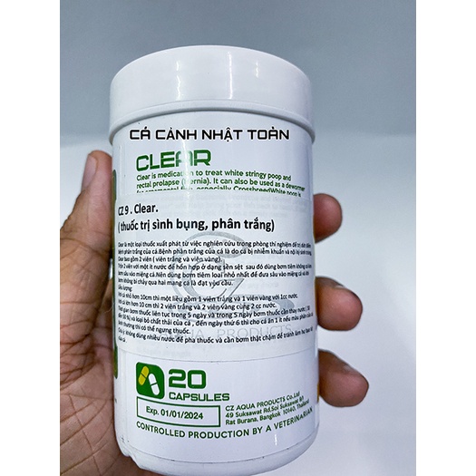 CZ9 CLEAR HỖ TRỢ SÌNH BÌNH, PHÂN TRẮNG CHO CÁ CẢNH