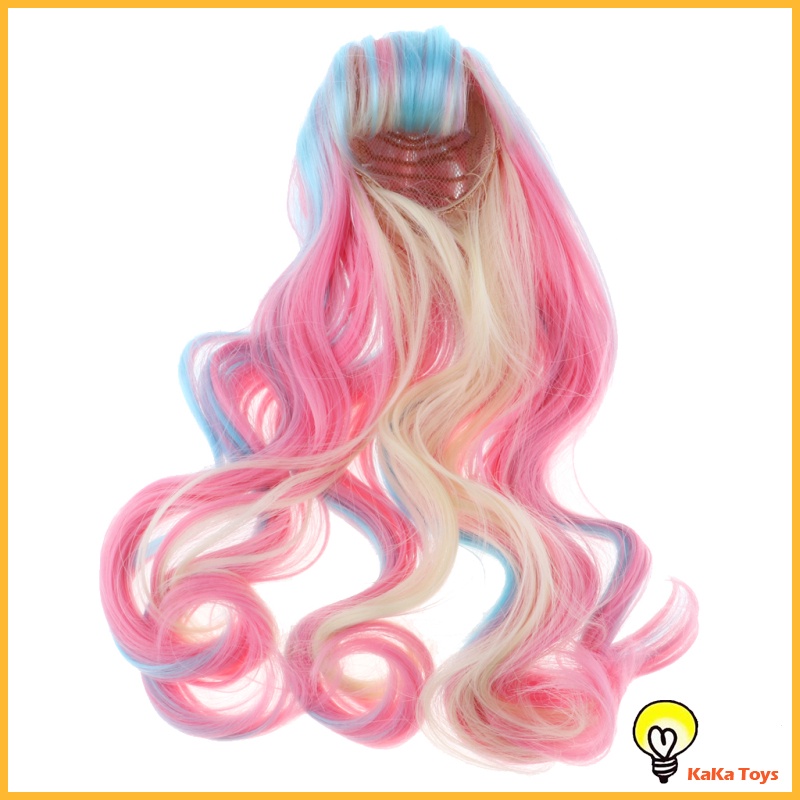 [KaKa Toys]1/3 BJD Doll Long Curly Wig Hair for 60cm Night Lolita Doll Accs Pink Blue