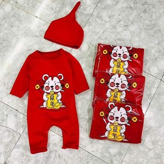 Set body chuột cho bé diện Tết kèm mũ