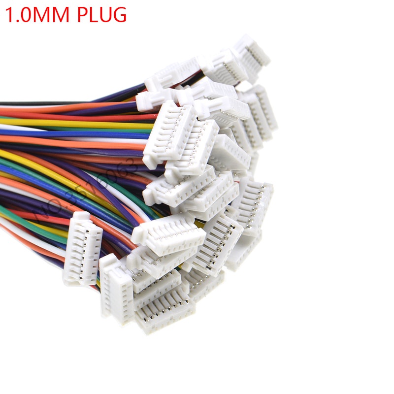 Set 10 đầu nối ổ cắm 1.0 1.25 1.5 2.0 2.54 SH/JST/ZH/PH/XH 1.0MM 1.25MM 1.5MM 2.0MM 2.54MM với dây 2/3/4/5/6/7/8/Pin