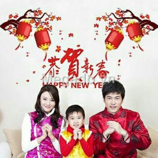 Combo 4 ảnh decal dán tường đào tết+cá heo xanh+ vườn thú vui vẻ