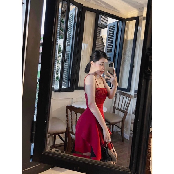 Set áo peplum lệch tà + Chân váy xoè