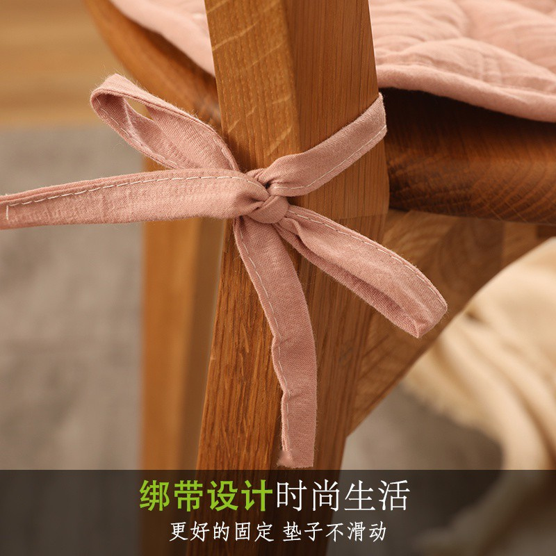 Miếng đệm lót ghế ngồi cotton chống trượt họa tiết hình vuông/ móng ngựa phong cách hiện đại đơn giản