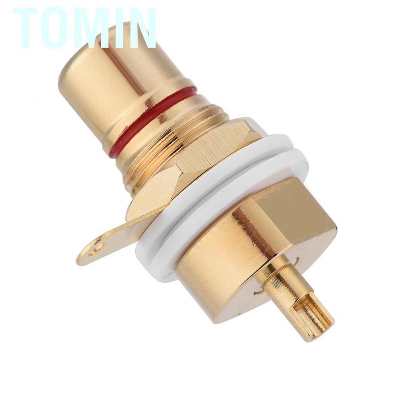2 Pcs Gold Plated Copper RCA Panel Mount Female Jack Terminal Socket Audio Connector