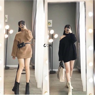 Áo len thụng khoét vai QC