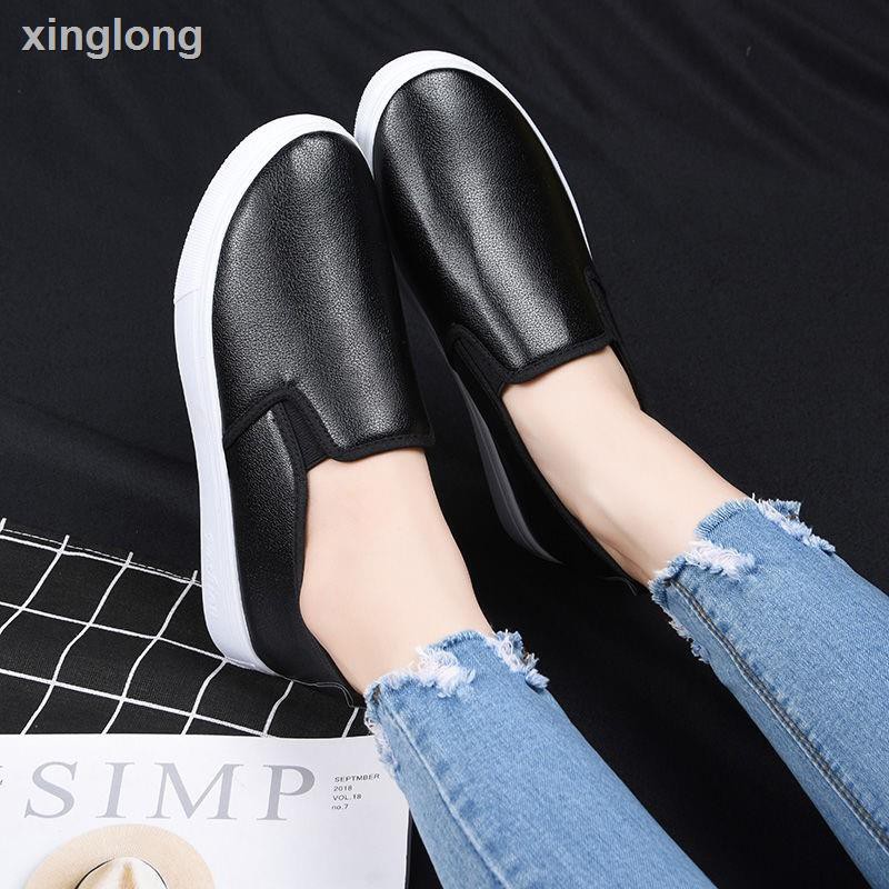 ▽✳✴Giày Lười Da Đế Bằng Chống Trượt Không Thấm Nước Phong Cách Hàn Quốc Cho Nữ | BigBuy360 - bigbuy360.vn