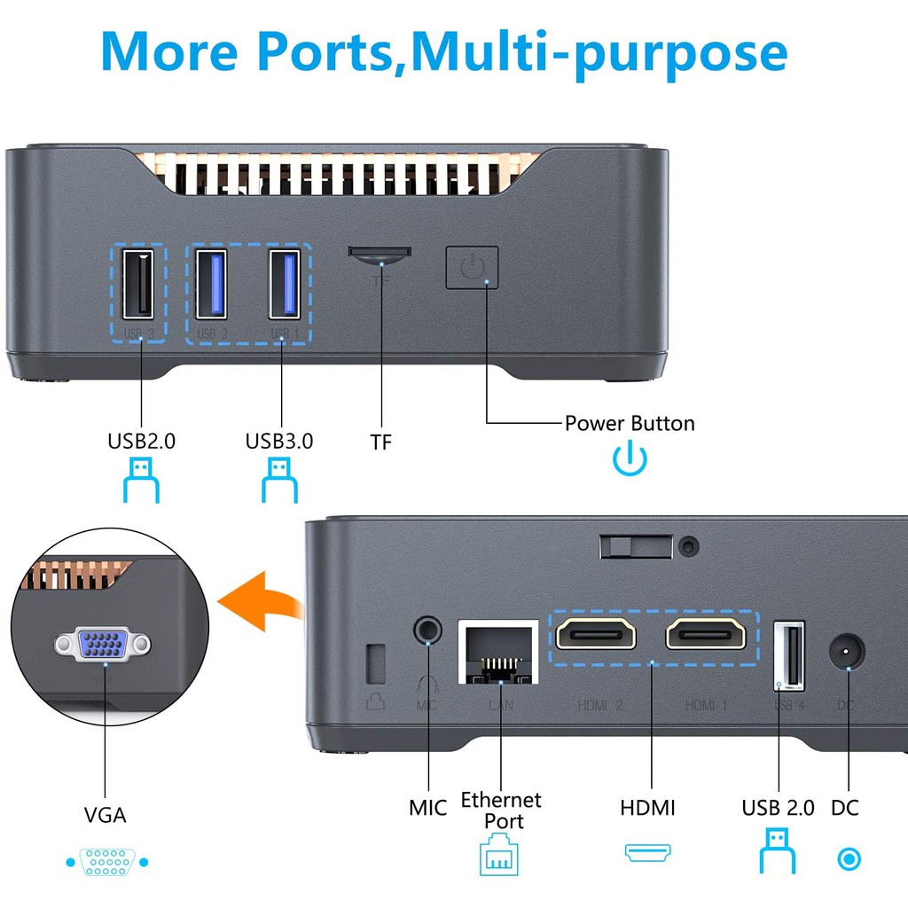 Máy tính nhỏ gọn hiệu năng cao PC Mini GK3V | BigBuy360 - bigbuy360.vn