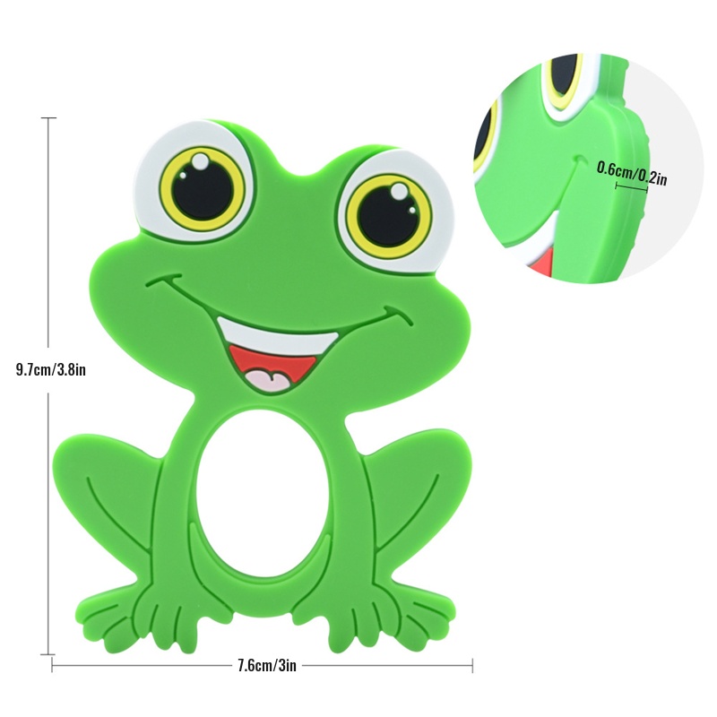 Đồ Chơi Ngậm Nướu Bằng Silicon Hình Ếch Hoạt Hình Dành Cho Bé