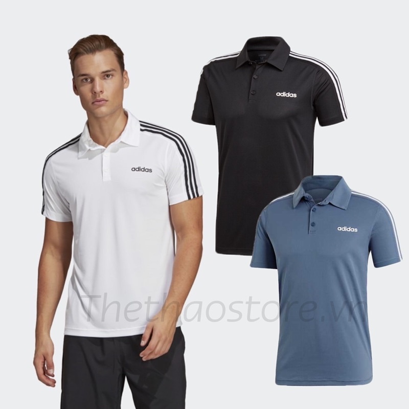 Áo Thun Cổ Bẻ Thể Thao Nam Adidas D2M 3 Strips Polo