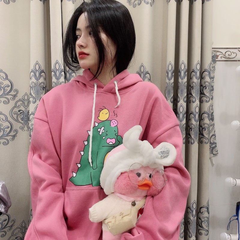 Áo khoác nỉ bông Hoodie unisex from rộng từ 40kg~75kg